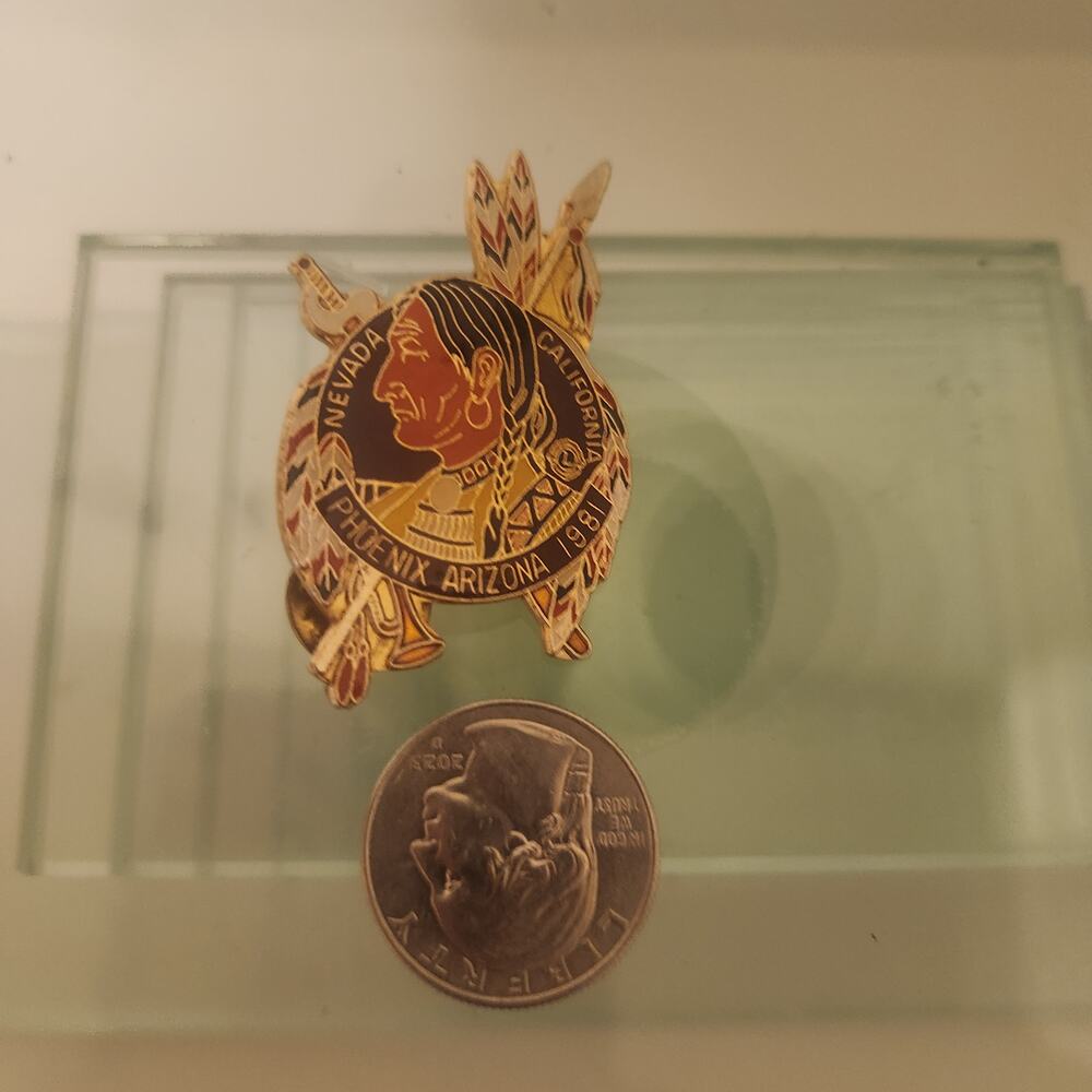 Vintage 1981 Lions Club Nevada California Phoenix AZ Pin Native American
